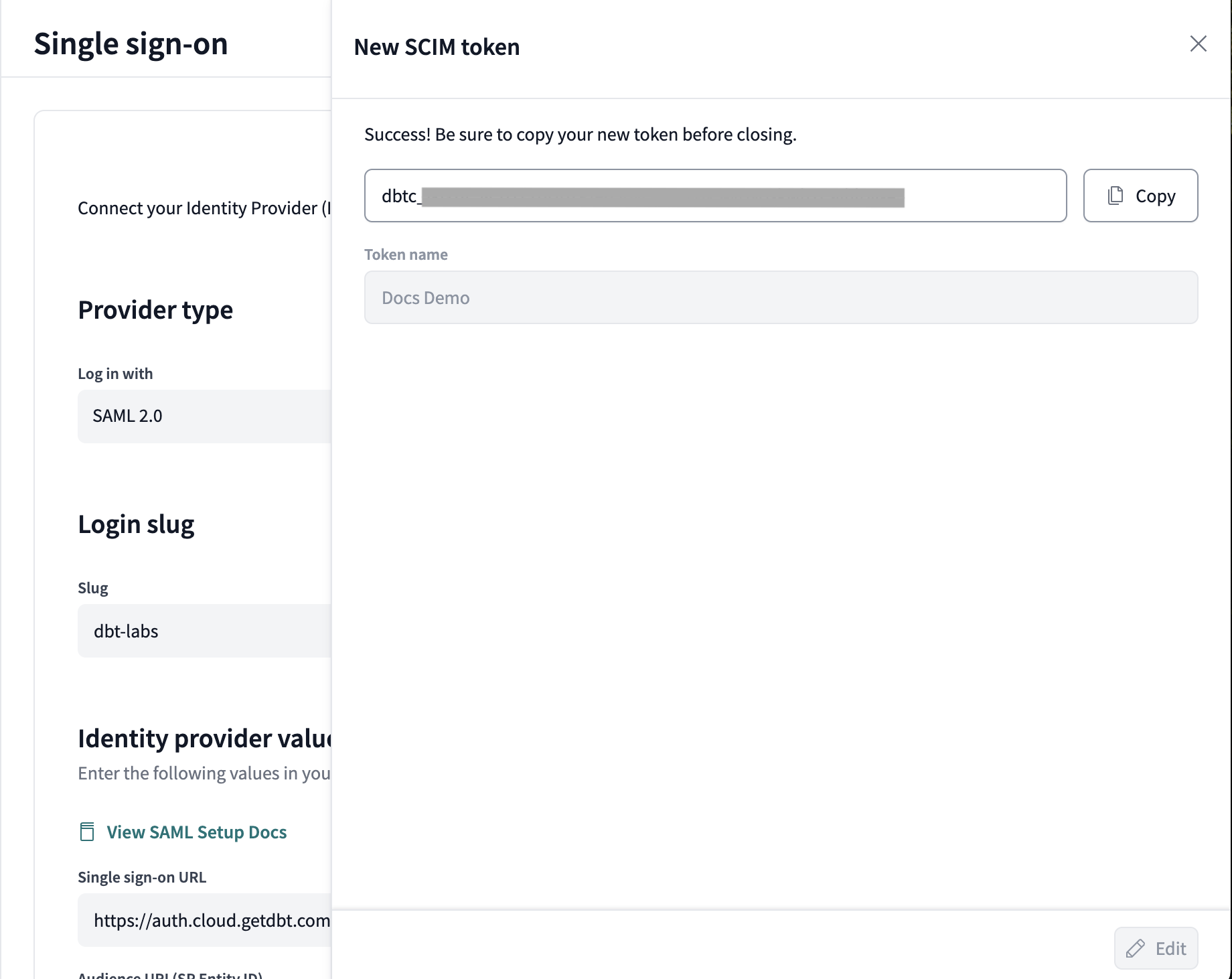 Give your token and identifier. Give your token and identifier.